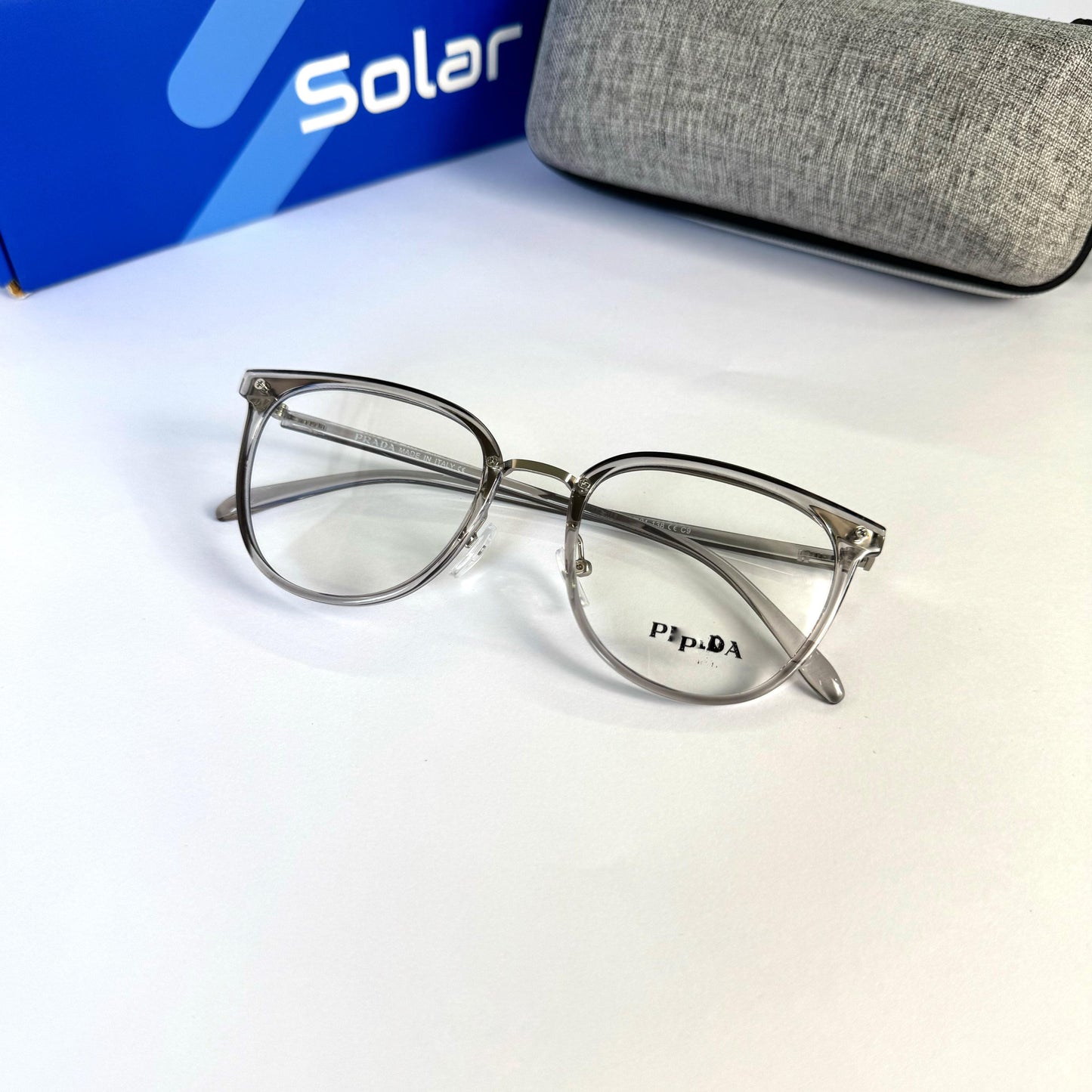 Unisex Feather light Gray transparent frames 081