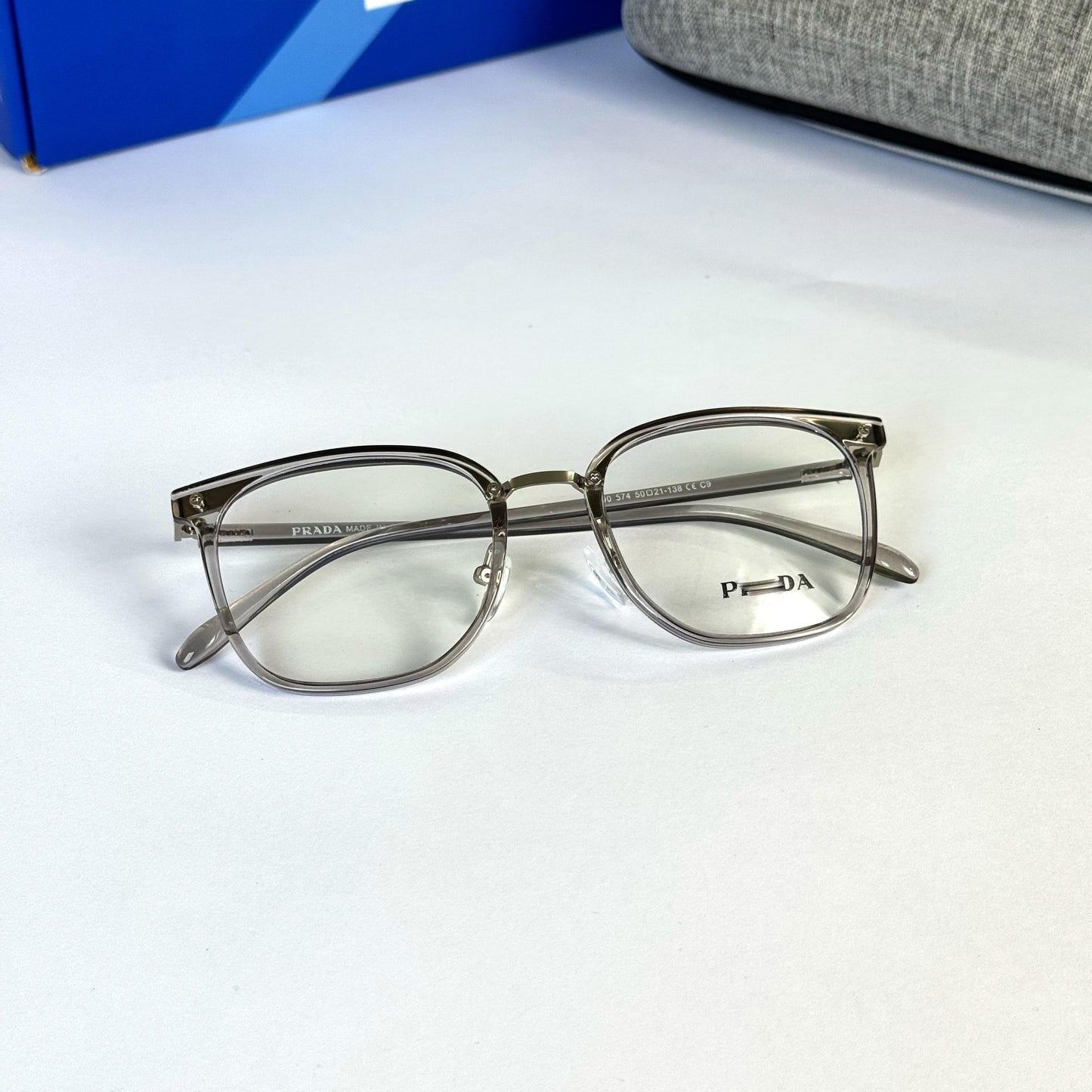 Unisex Feather light Gray Transparent frames 070