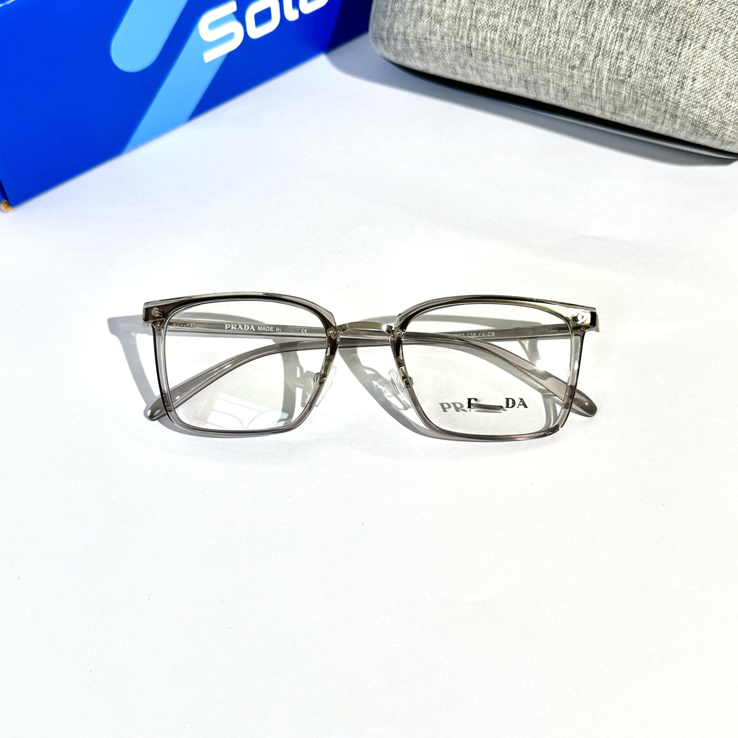 Unisex Feather light Gray transparent frames 077