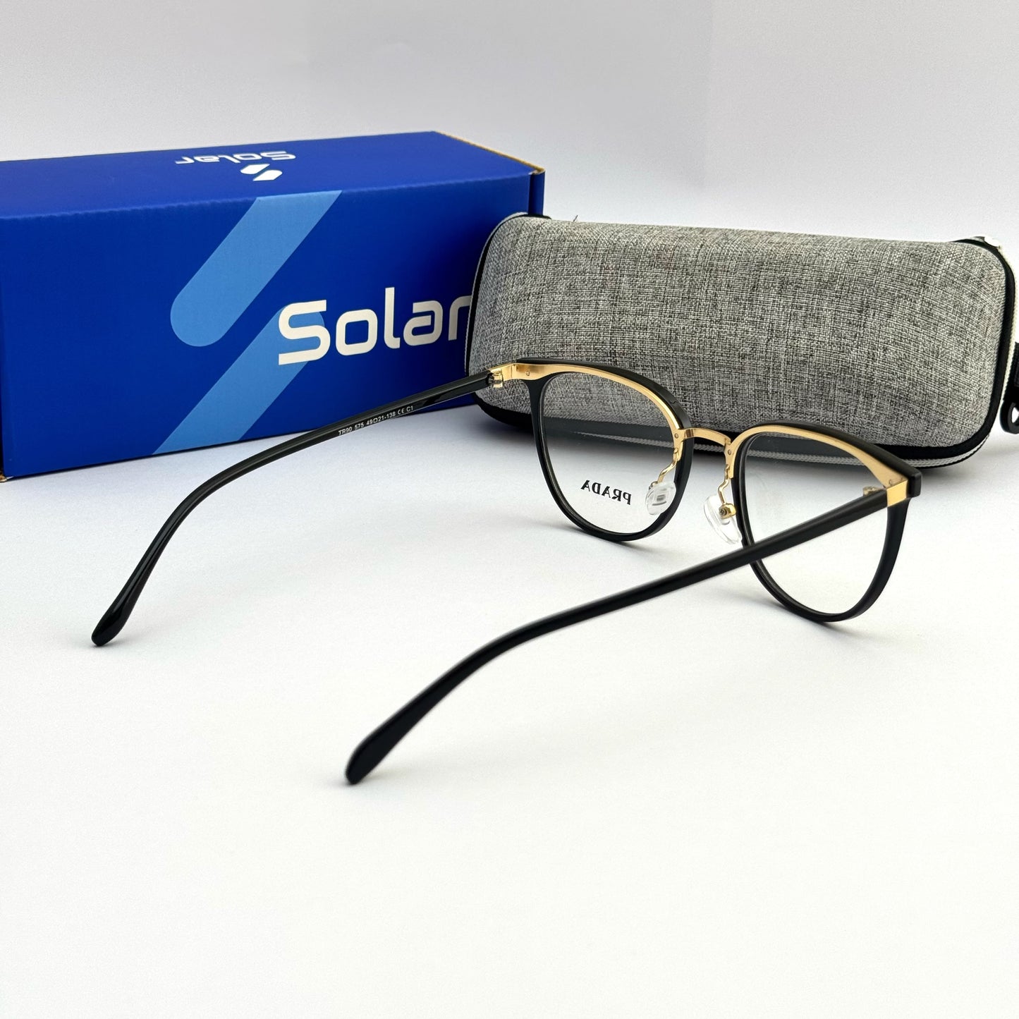 Unisex Feather light Black gold frames 125