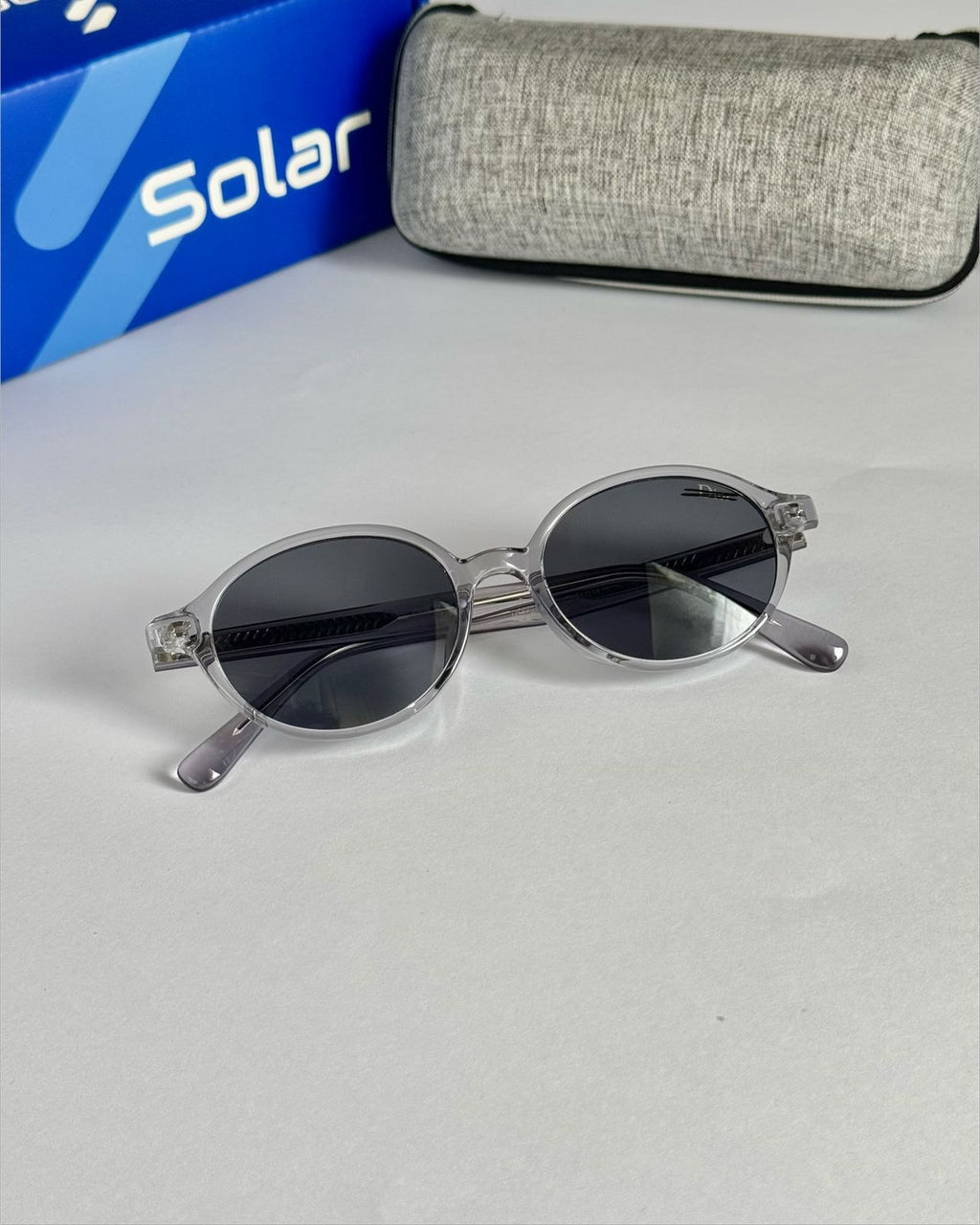 Premium grey smoke oval unisex sunglasses 003