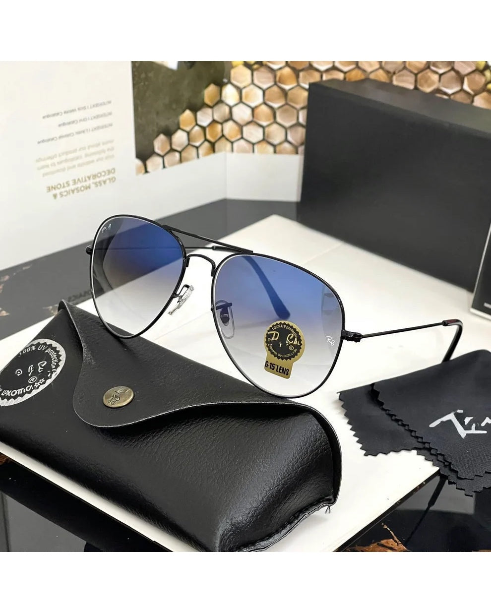 Glass lens blue shade Medium SS615