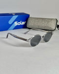 Premium grey smoke oval unisex sunglasses 003