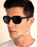 Branded oval  black sunglass 665