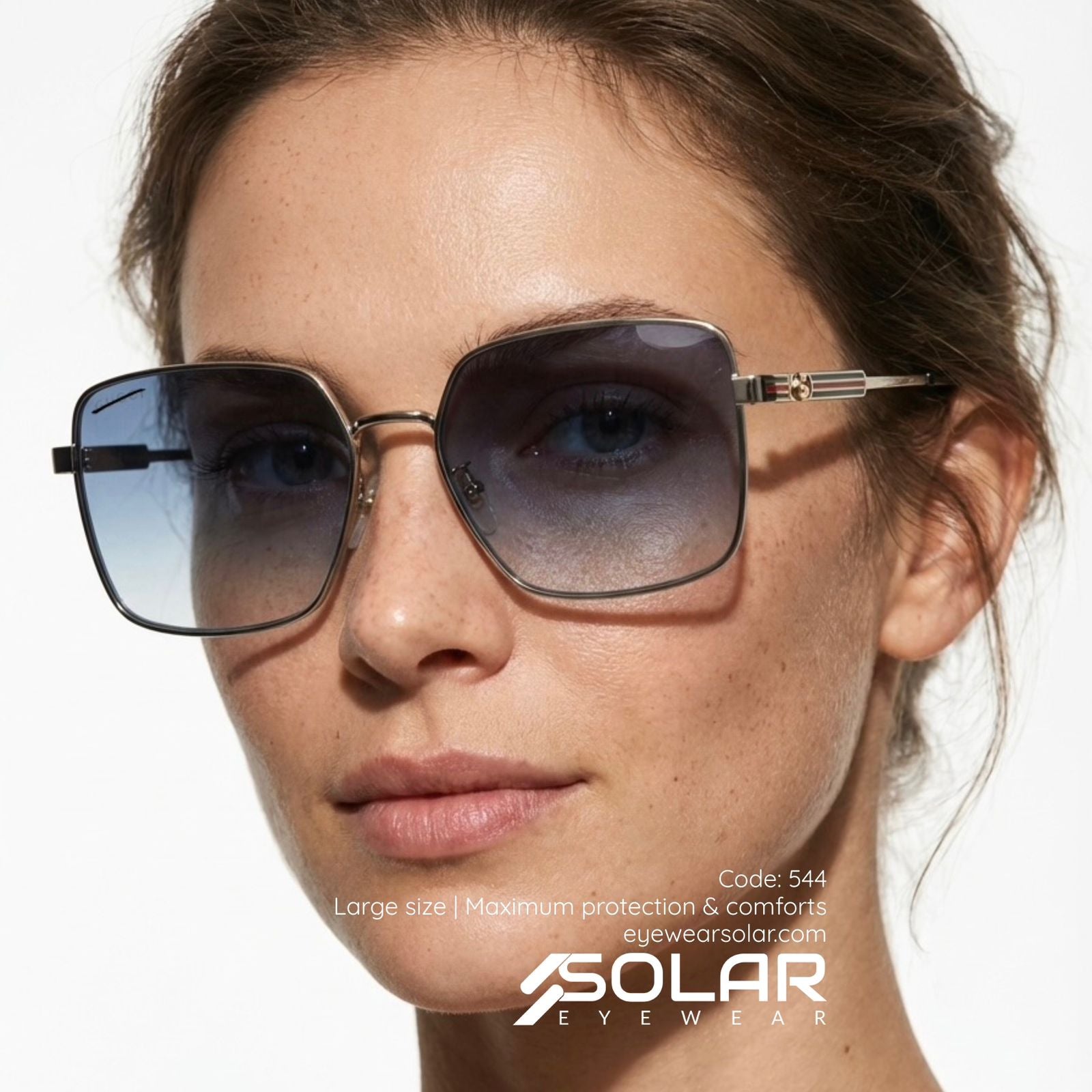 Metal square unisex sunglasses 544
