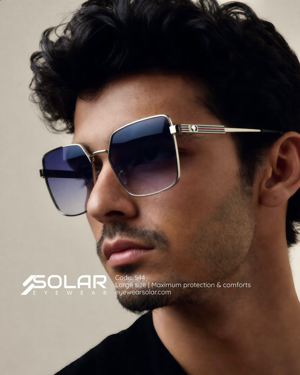 Metal square unisex sunglasses 544