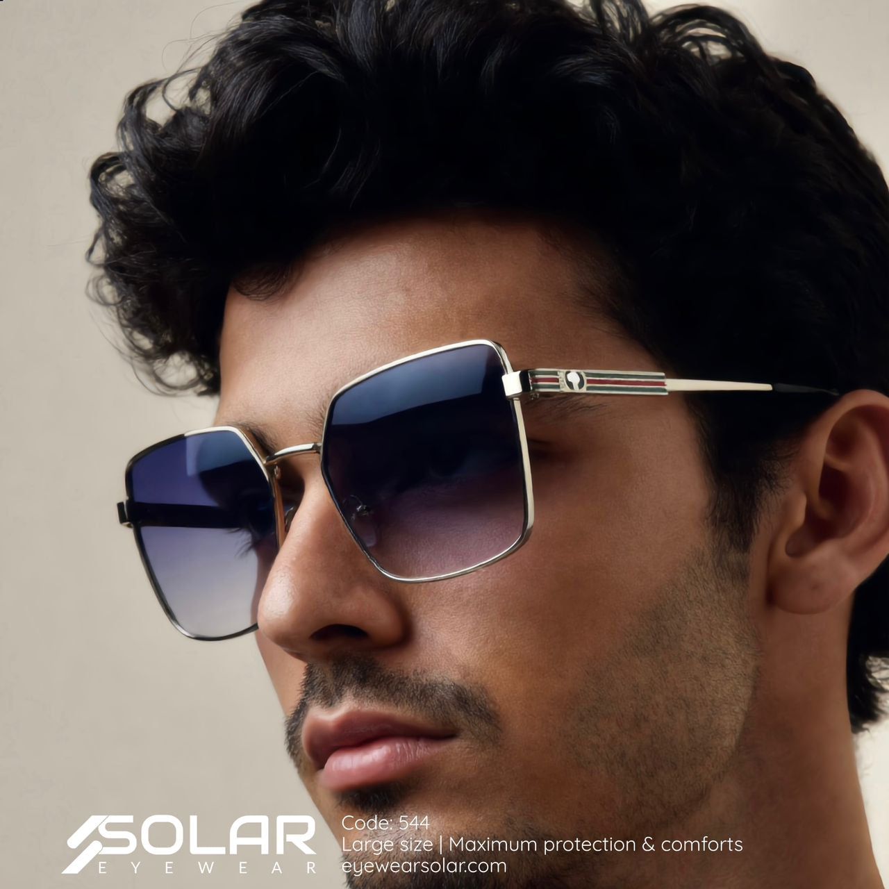 Metal square unisex sunglasses 544