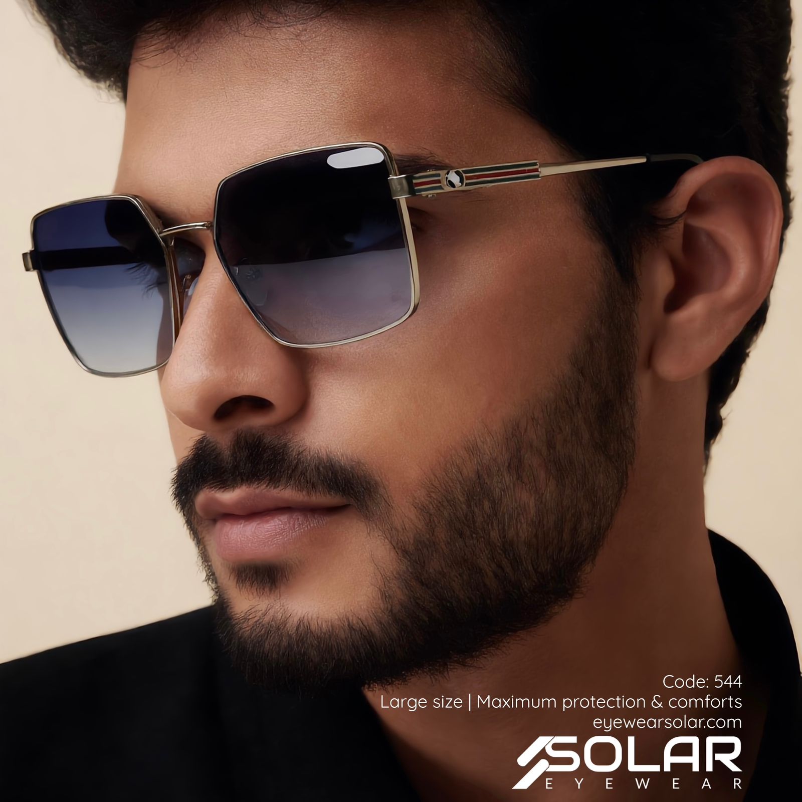 Metal square unisex sunglasses 544