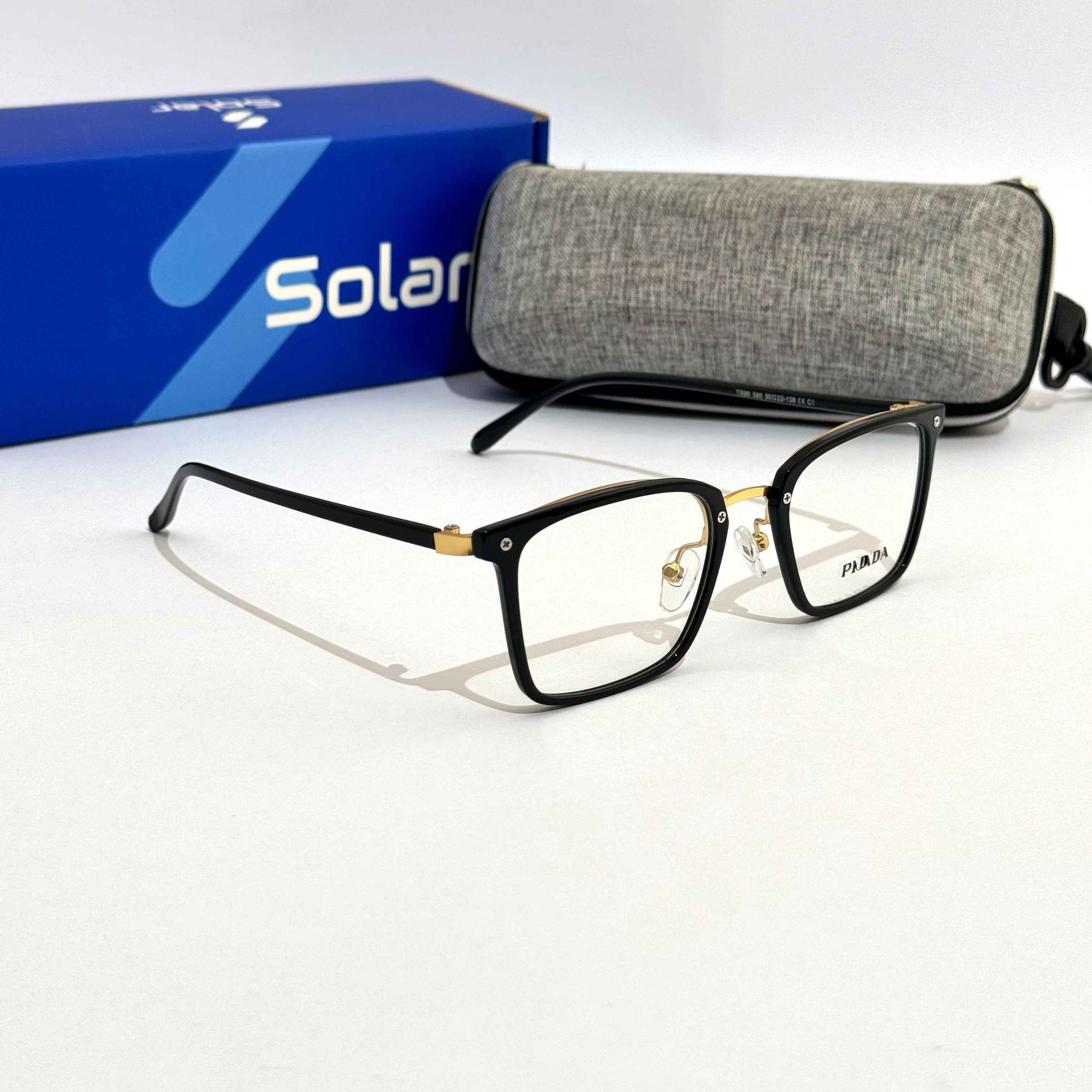 Unisex Feather light Black gold frames 124