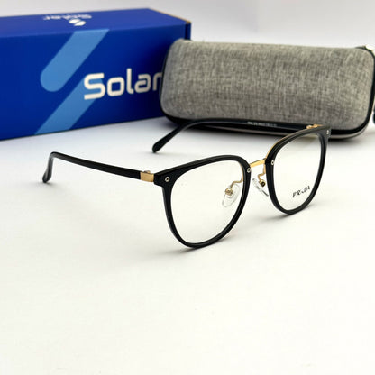 Unisex Feather light Black gold frames 125
