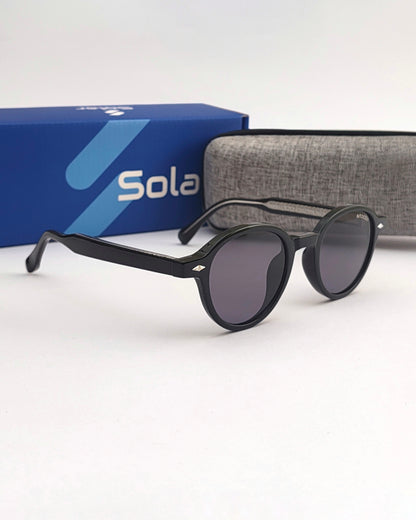 Premium Black round unisex sunglasses 004