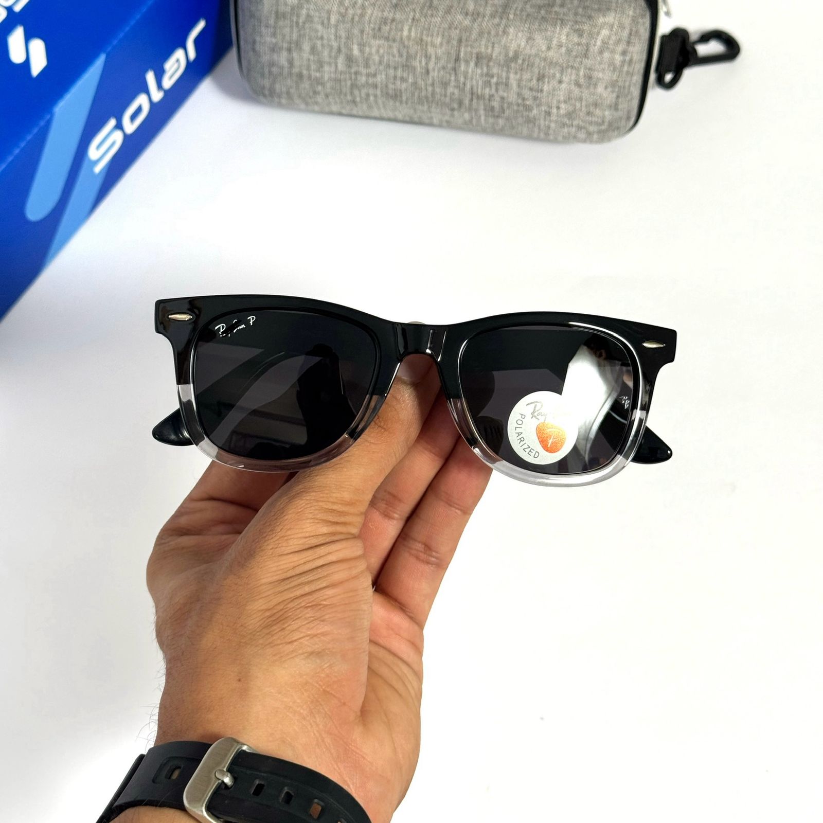 Branded  dual black Wayfarer sunglass  662