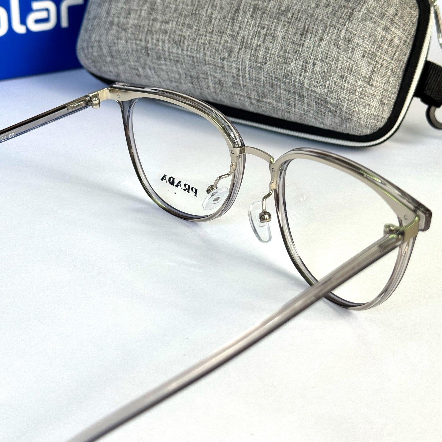 Unisex Feather light Gray transparent frames 081