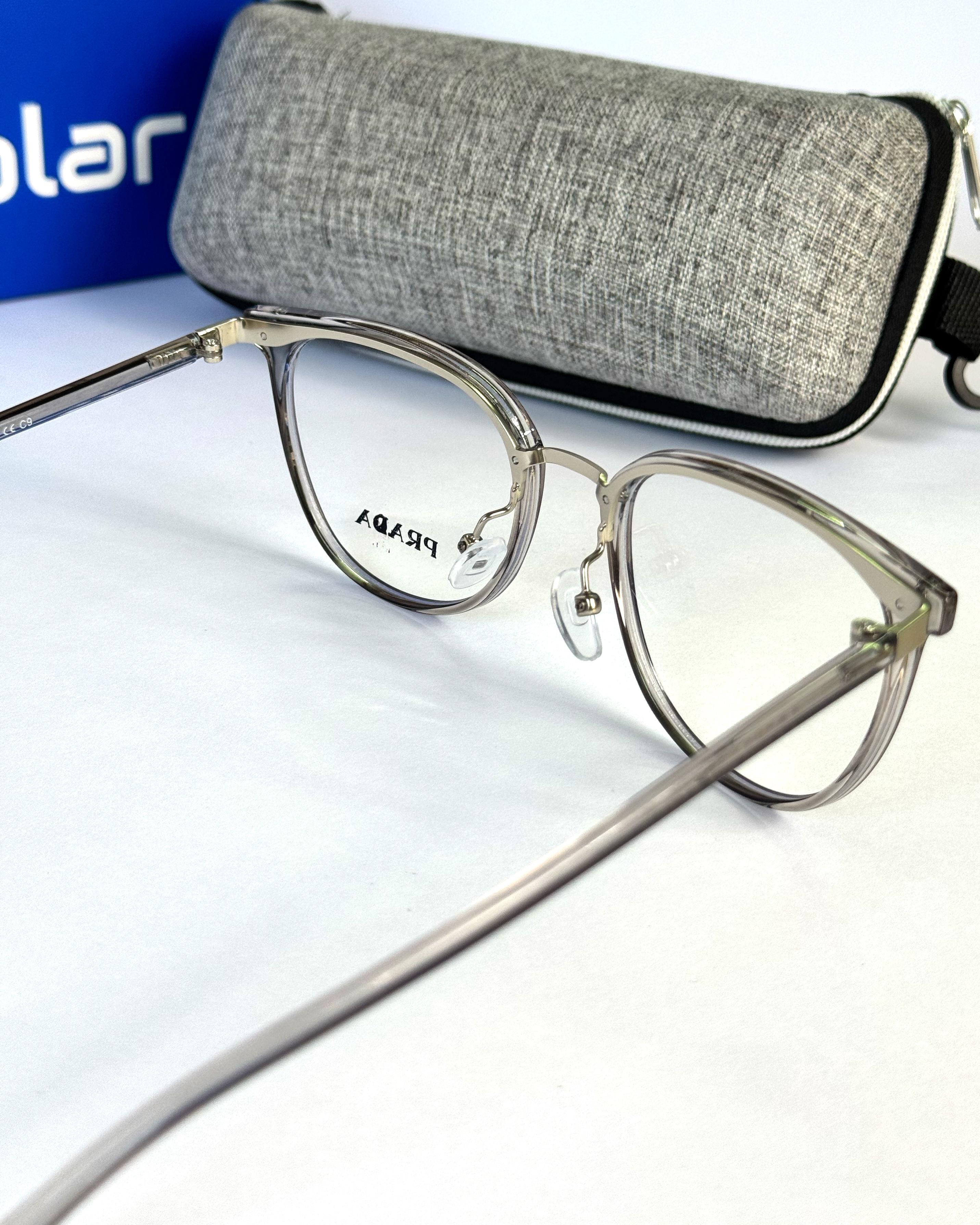 Unisex Feather light Gray transparent frames 081
