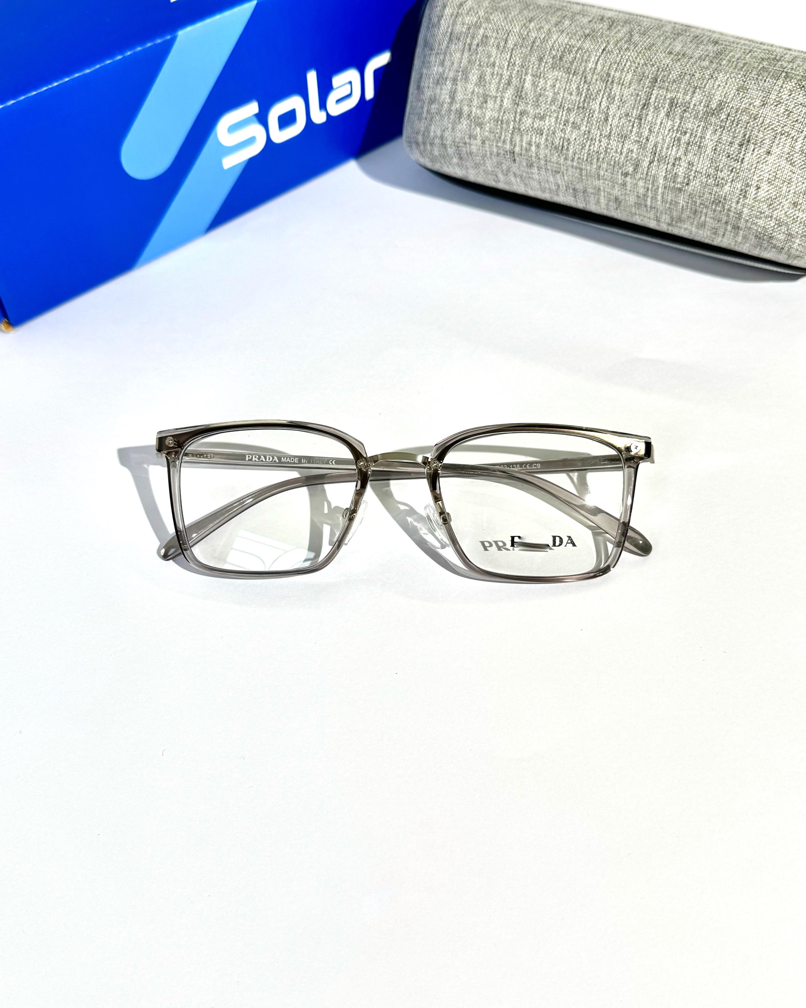 Unisex Feather light Gray transparent frames 077