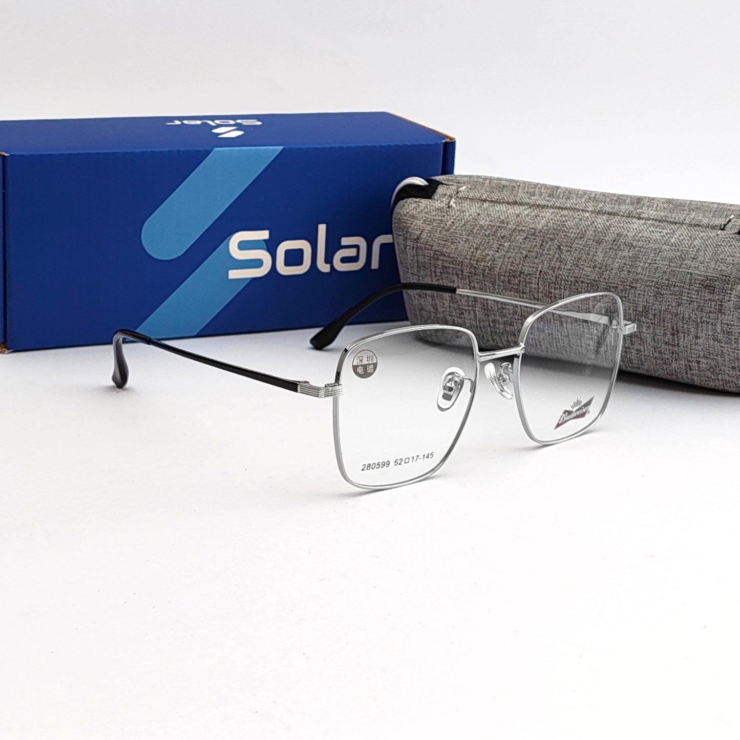 Rectangular silver frames 116