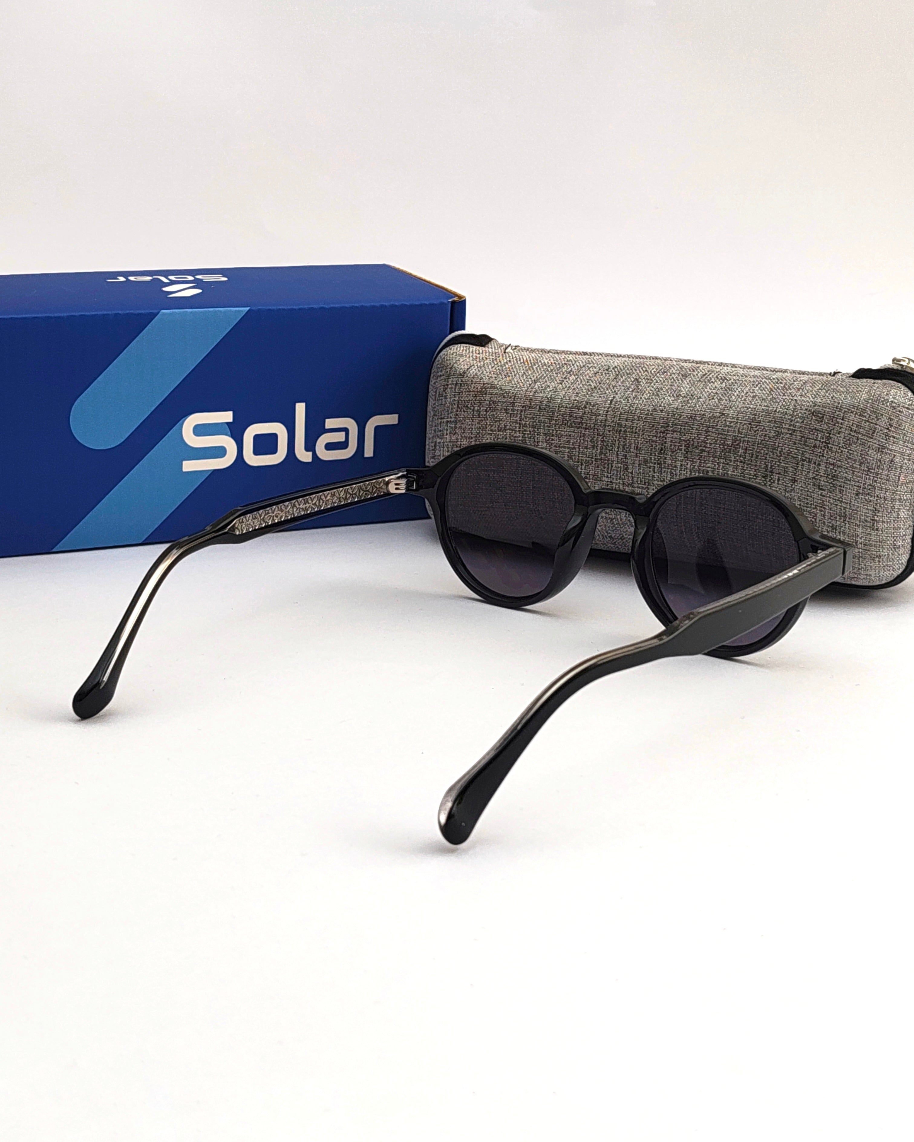 Premium Black round unisex sunglasses 004