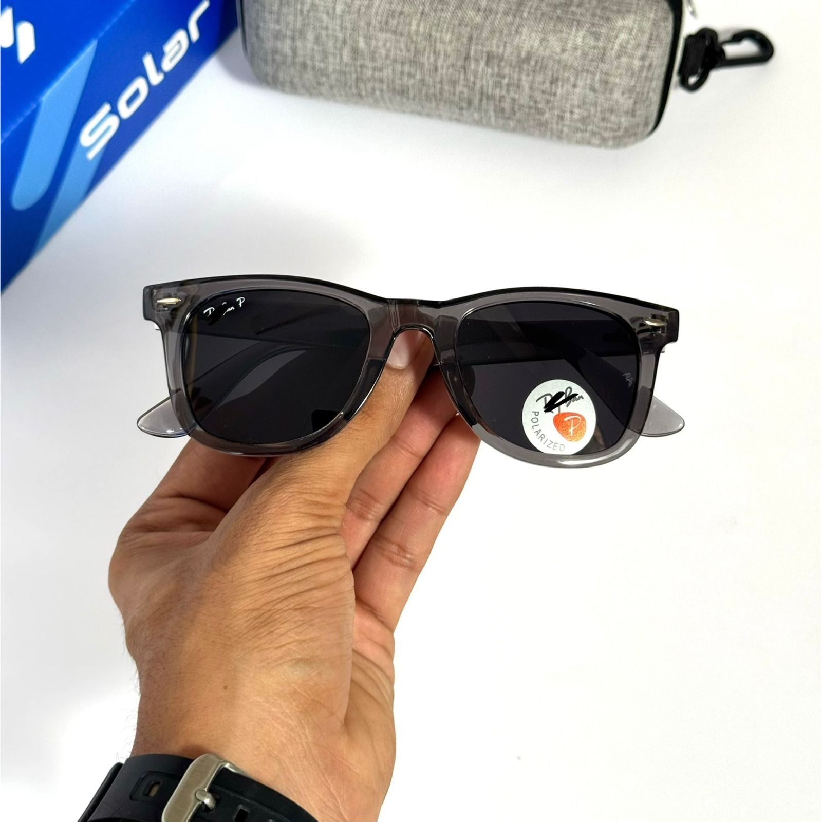 branded grey wayfarer 664