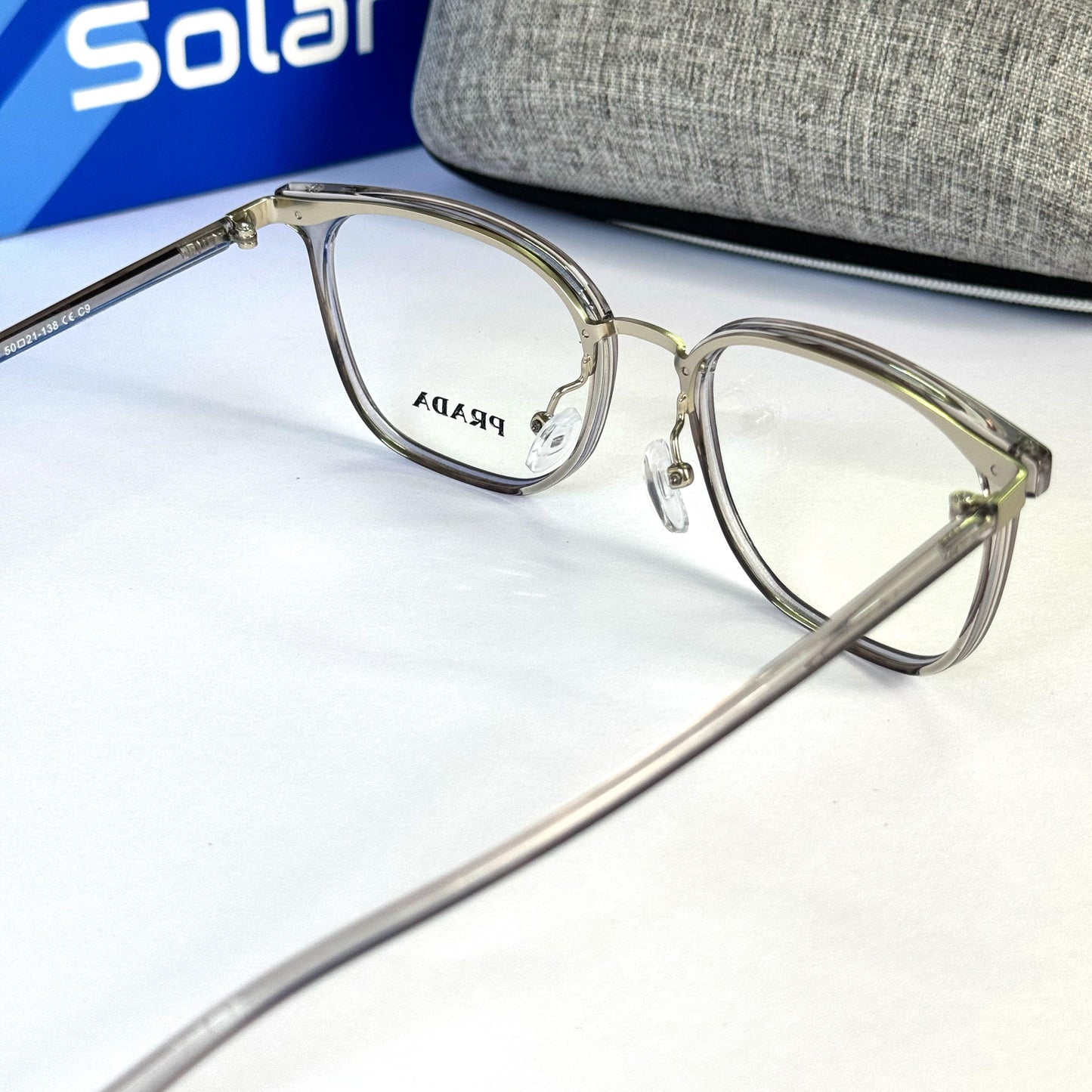 Unisex Feather light Gray Transparent frames 070