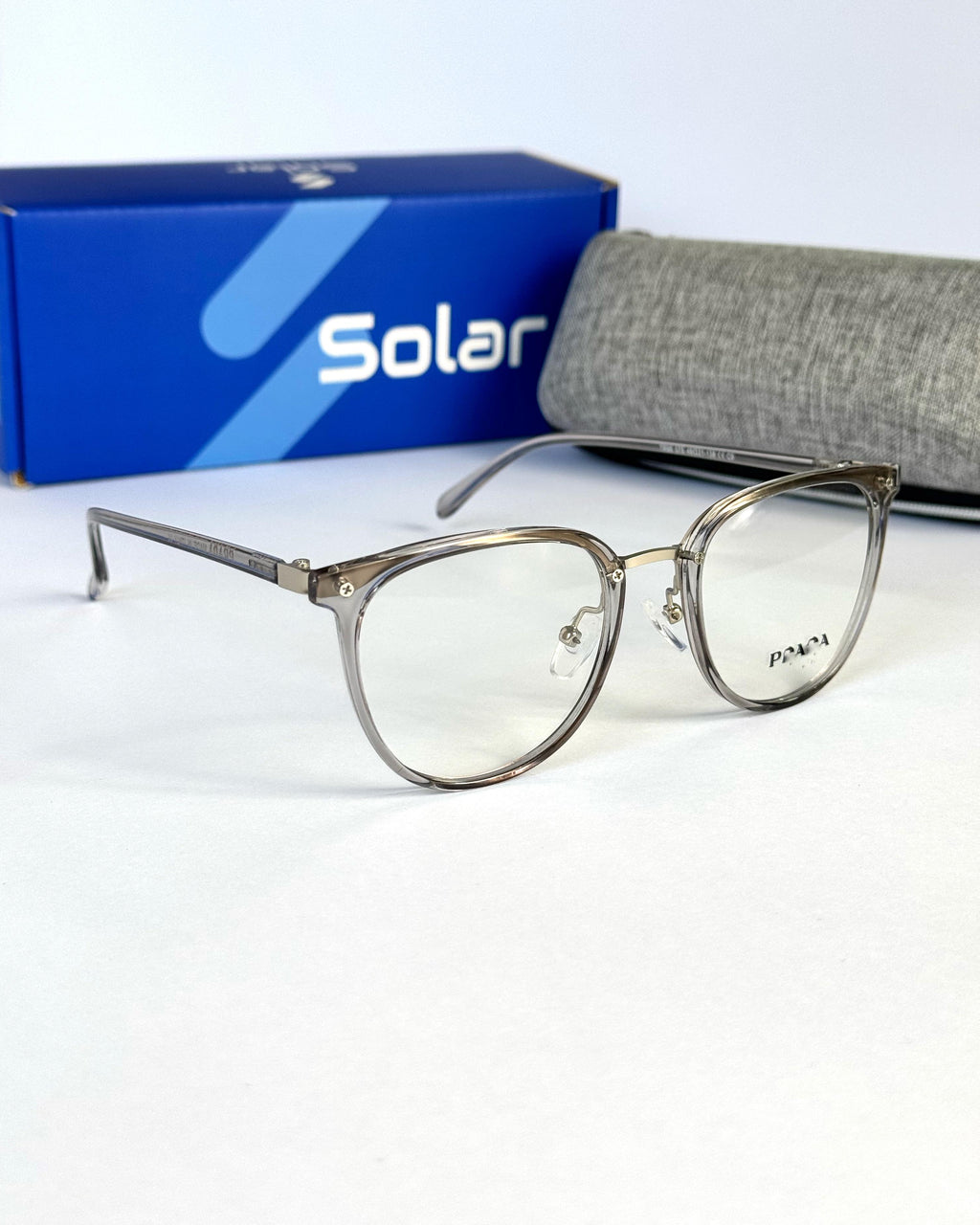 Unisex Feather light Gray transparent frames 081