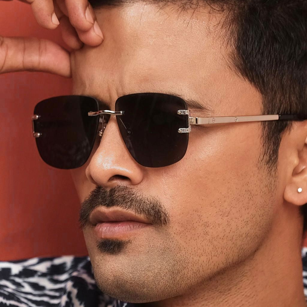 Mens rimless sunglasses 621
