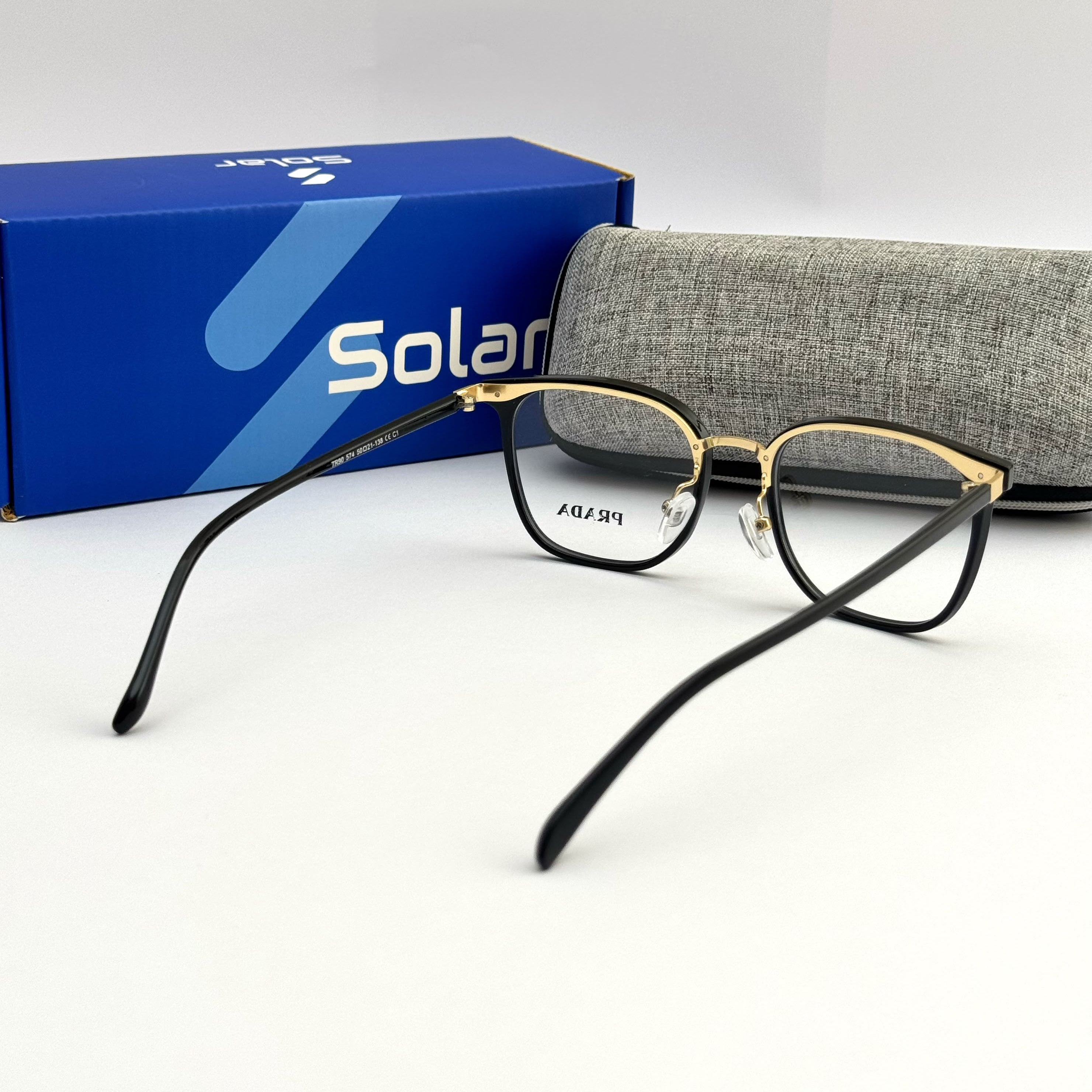 Unisex Feather light Black gold frames 123