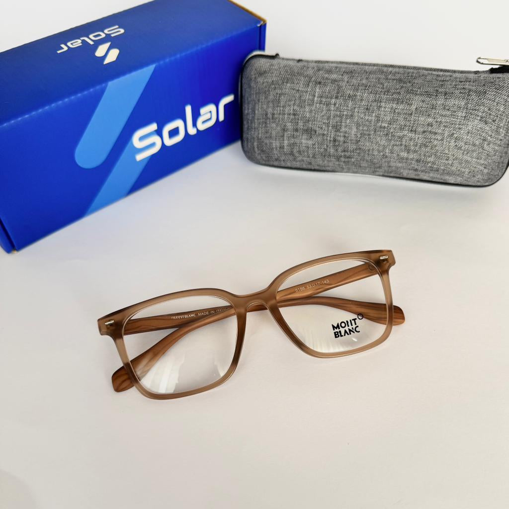 Premium Optical Square Frames Brown -Wood c5