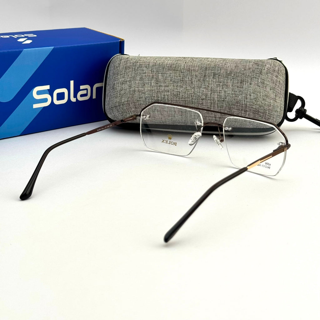 Rimless Drak maroon Frames 089