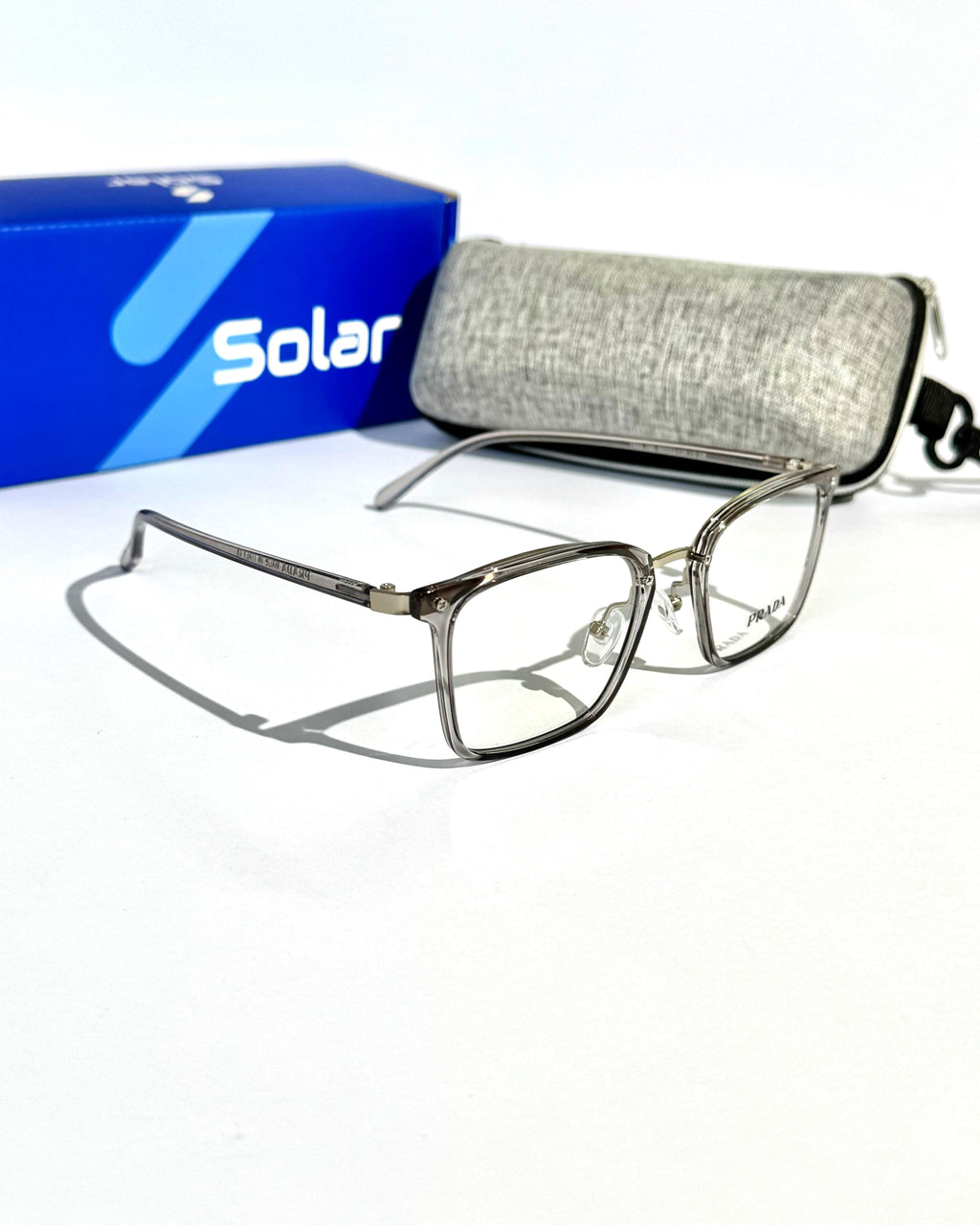 Unisex Feather light Gray transparent frames 077
