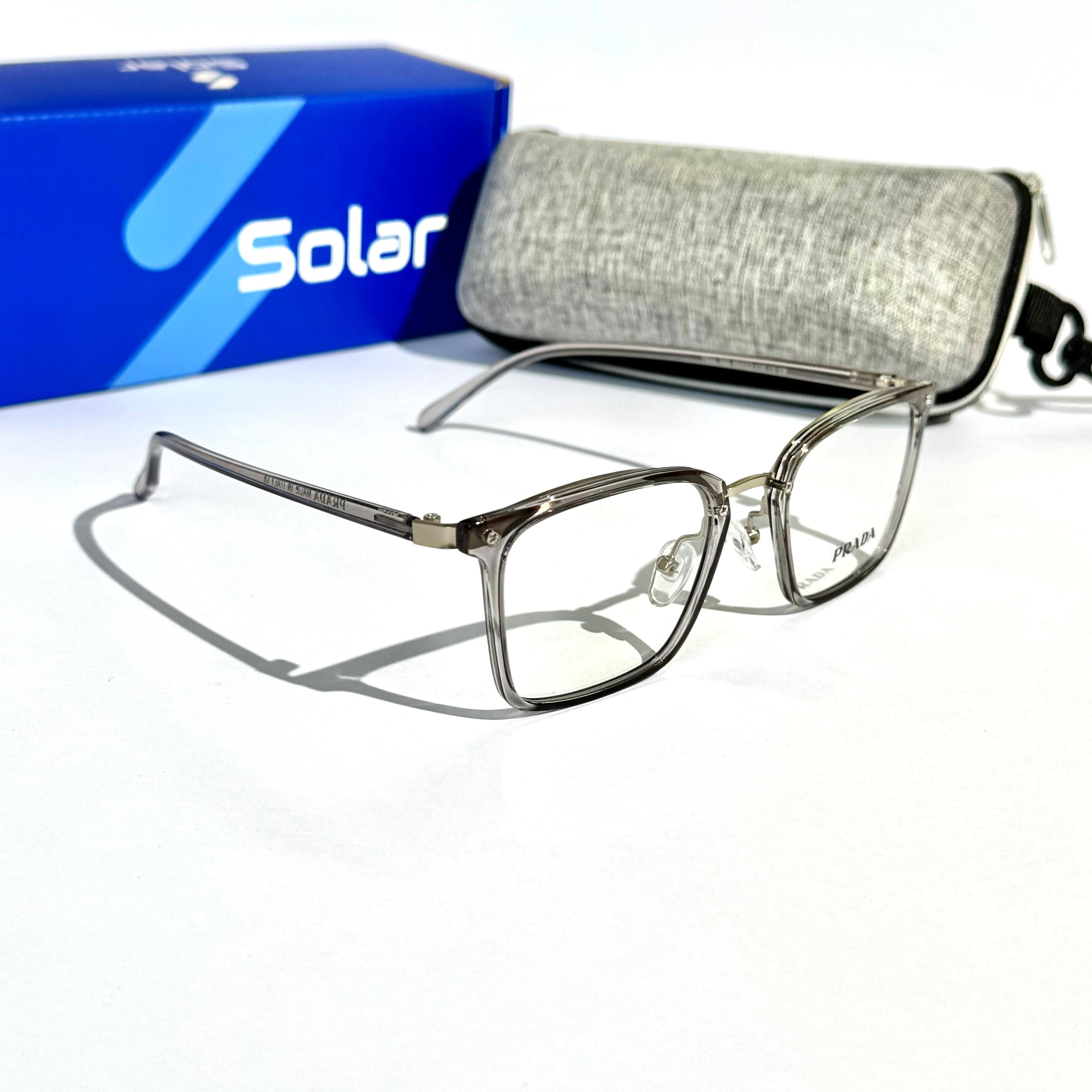 Unisex Feather light Gray transparent frames 077