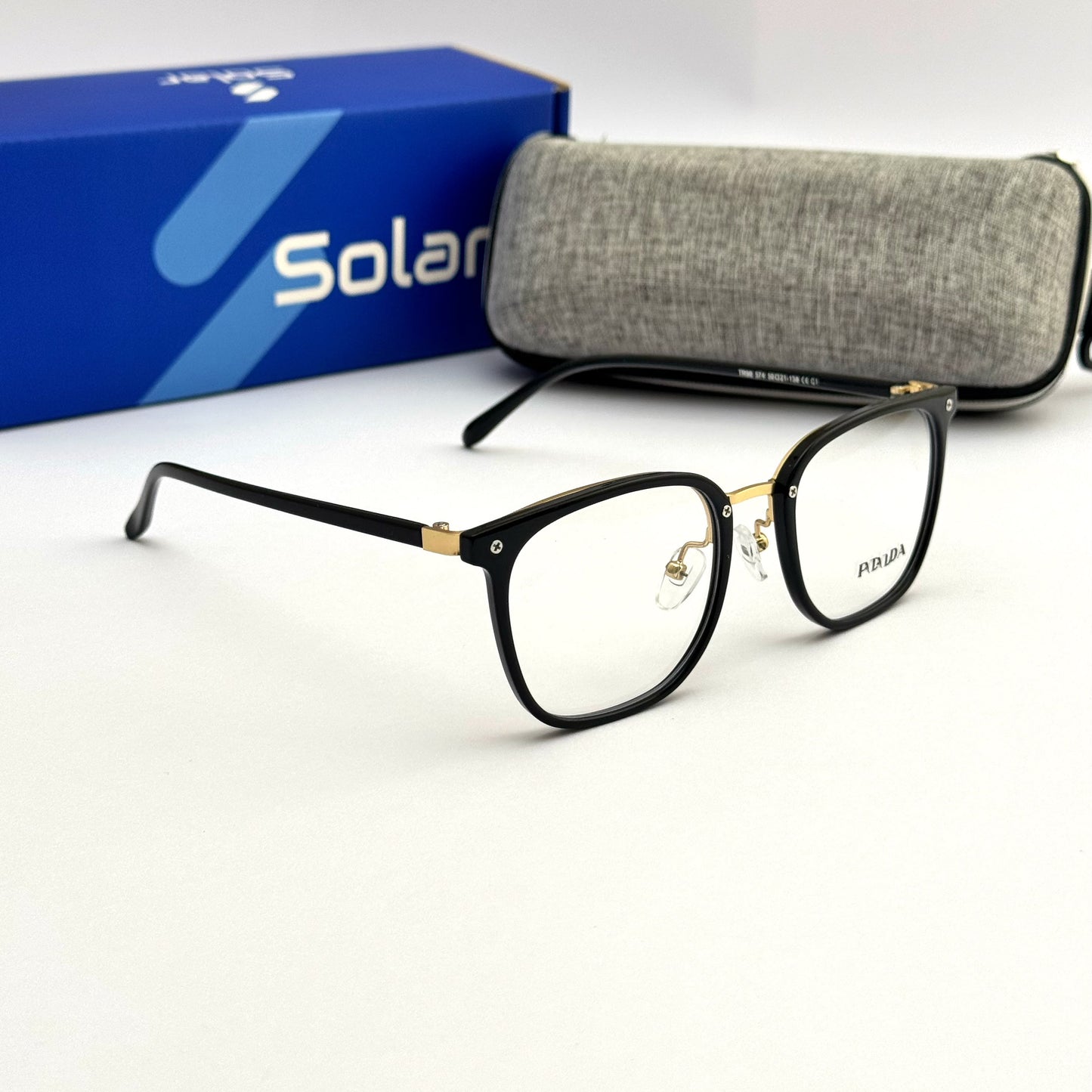 Unisex Feather light Black gold frames 123