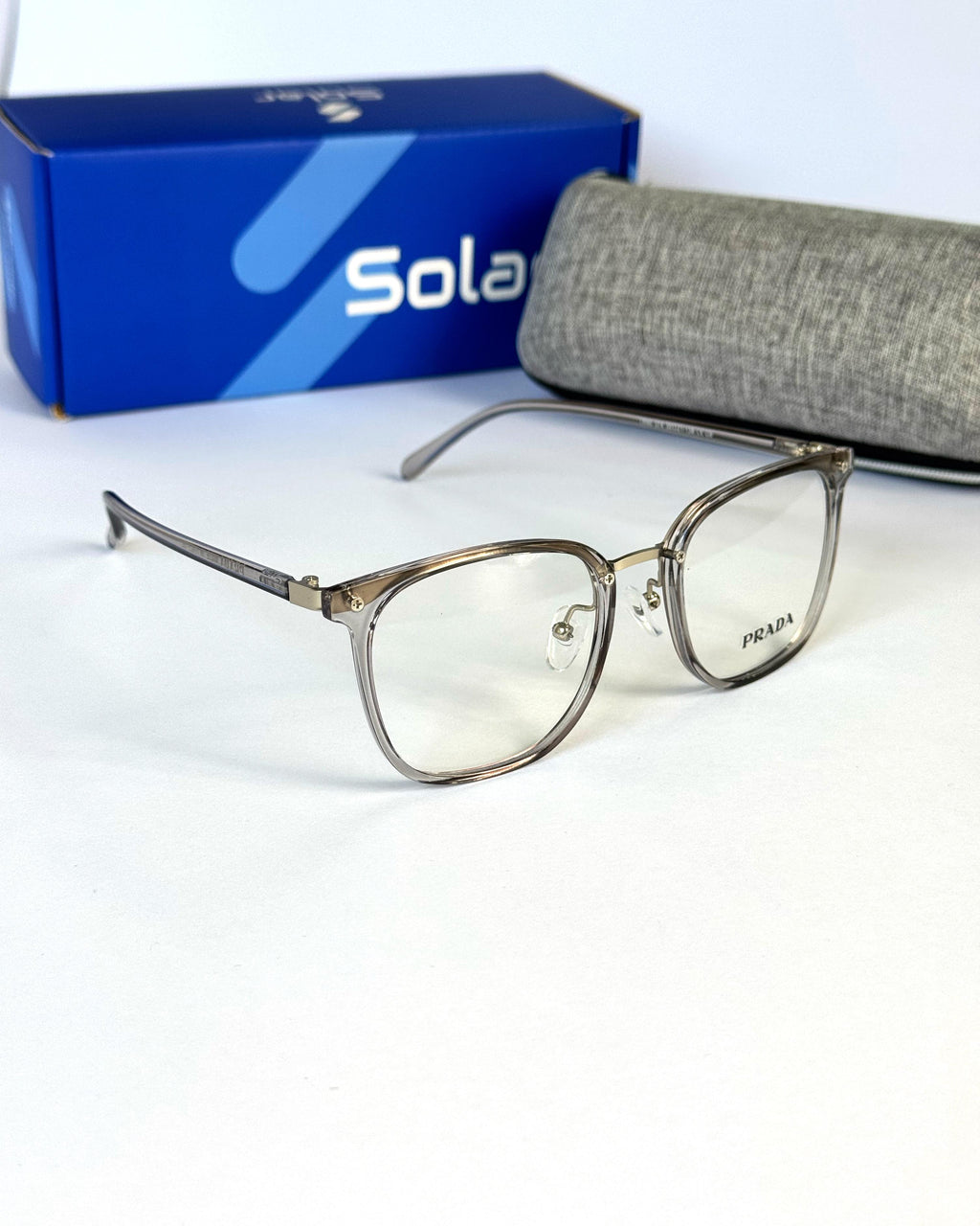Unisex Feather light Gray Transparent frames 070