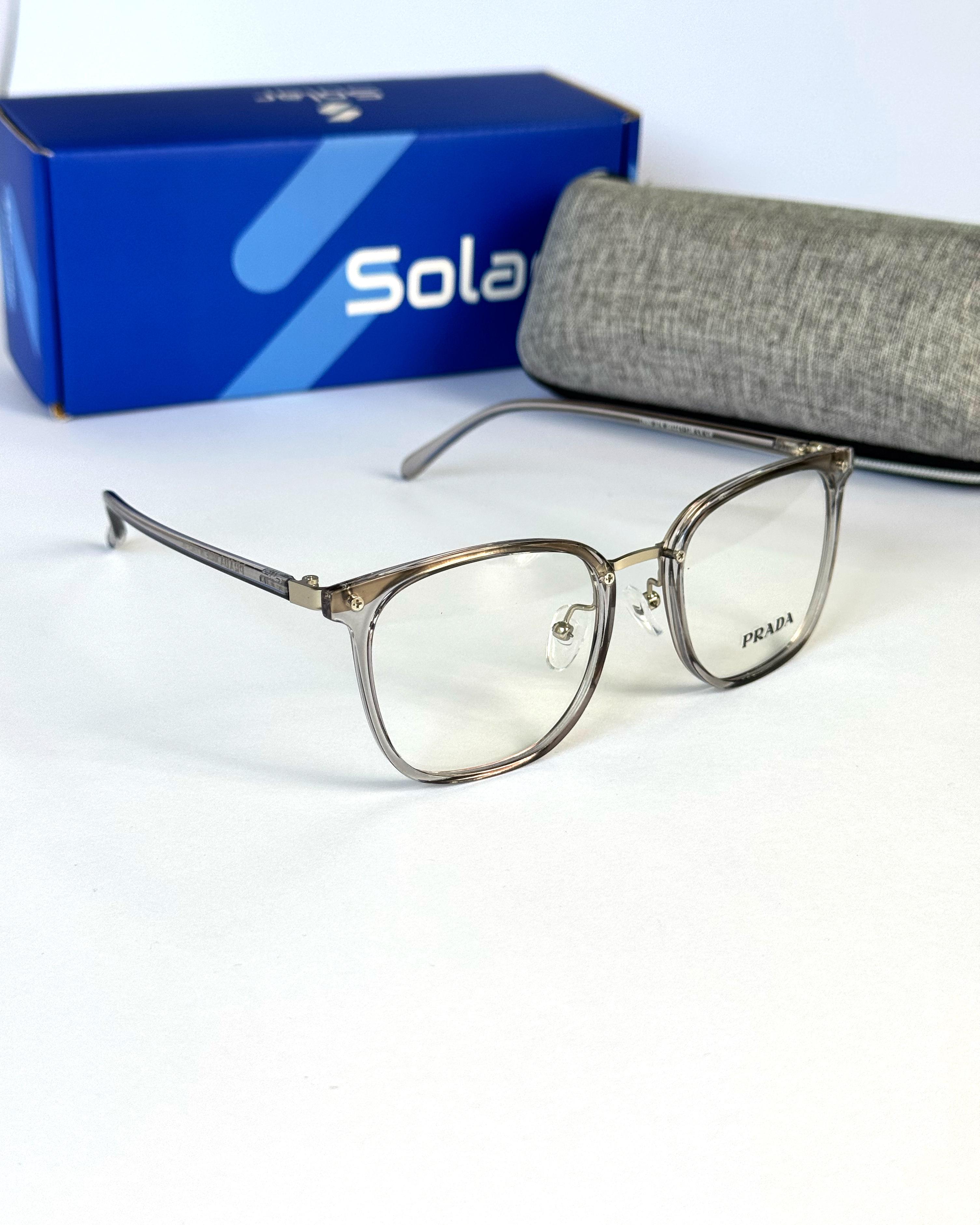 Unisex Feather light Gray Transparent frames 070