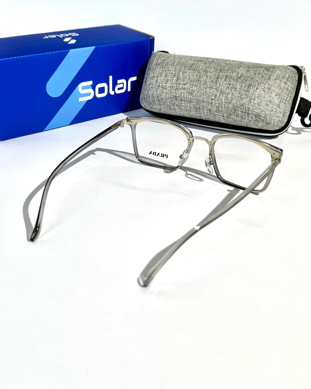 Unisex Feather light Gray transparent frames 077