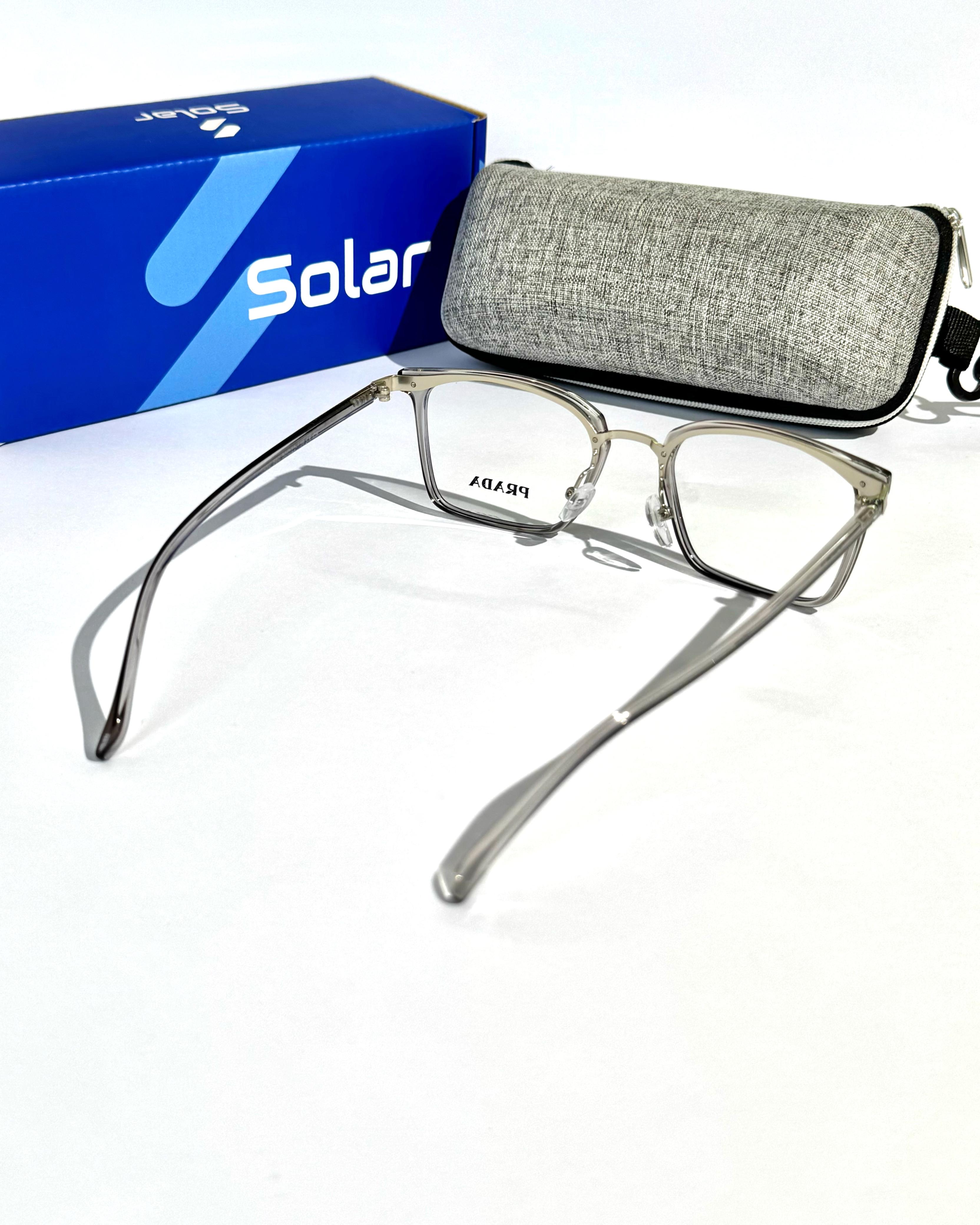 Unisex Feather light Gray transparent frames 077