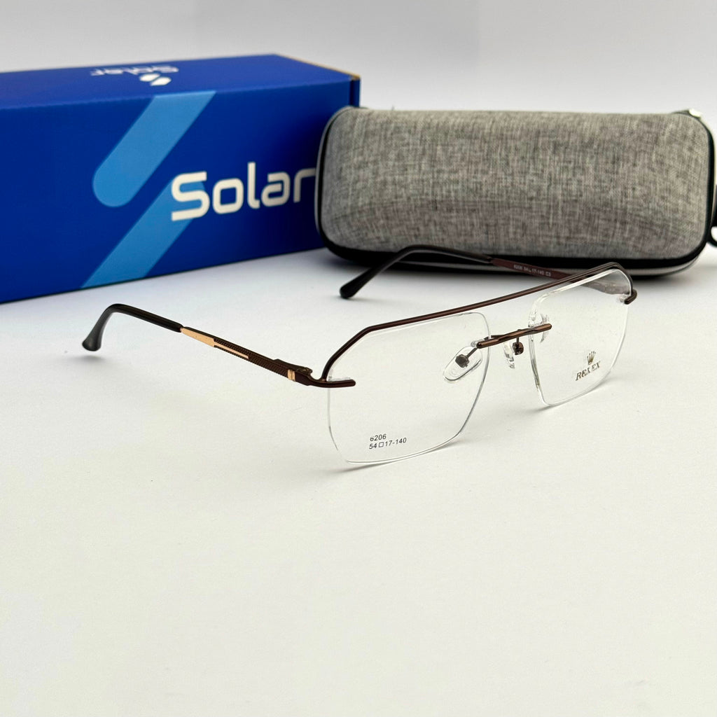 Rimless Drak maroon Frames 089