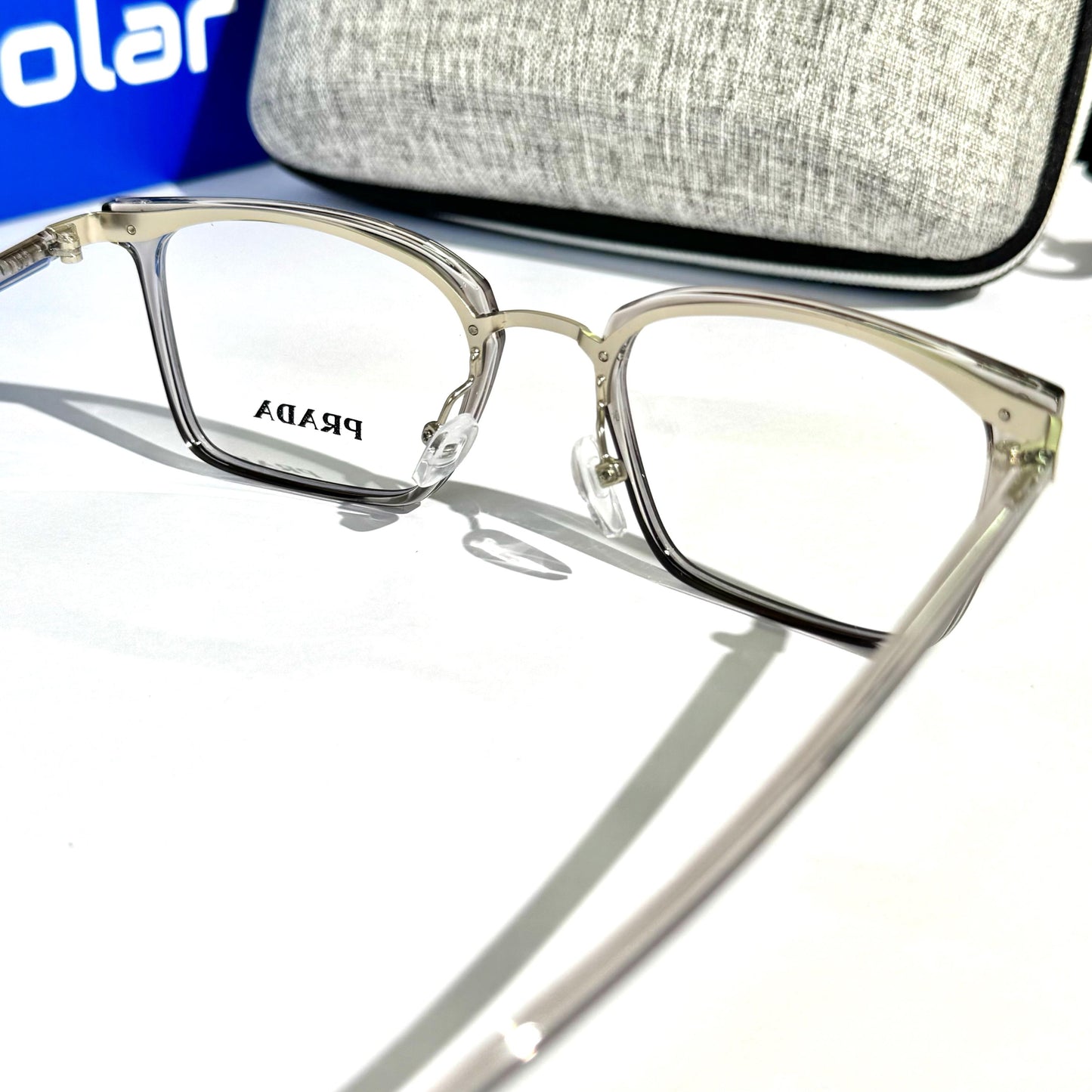 Unisex Feather light Gray transparent frames 077