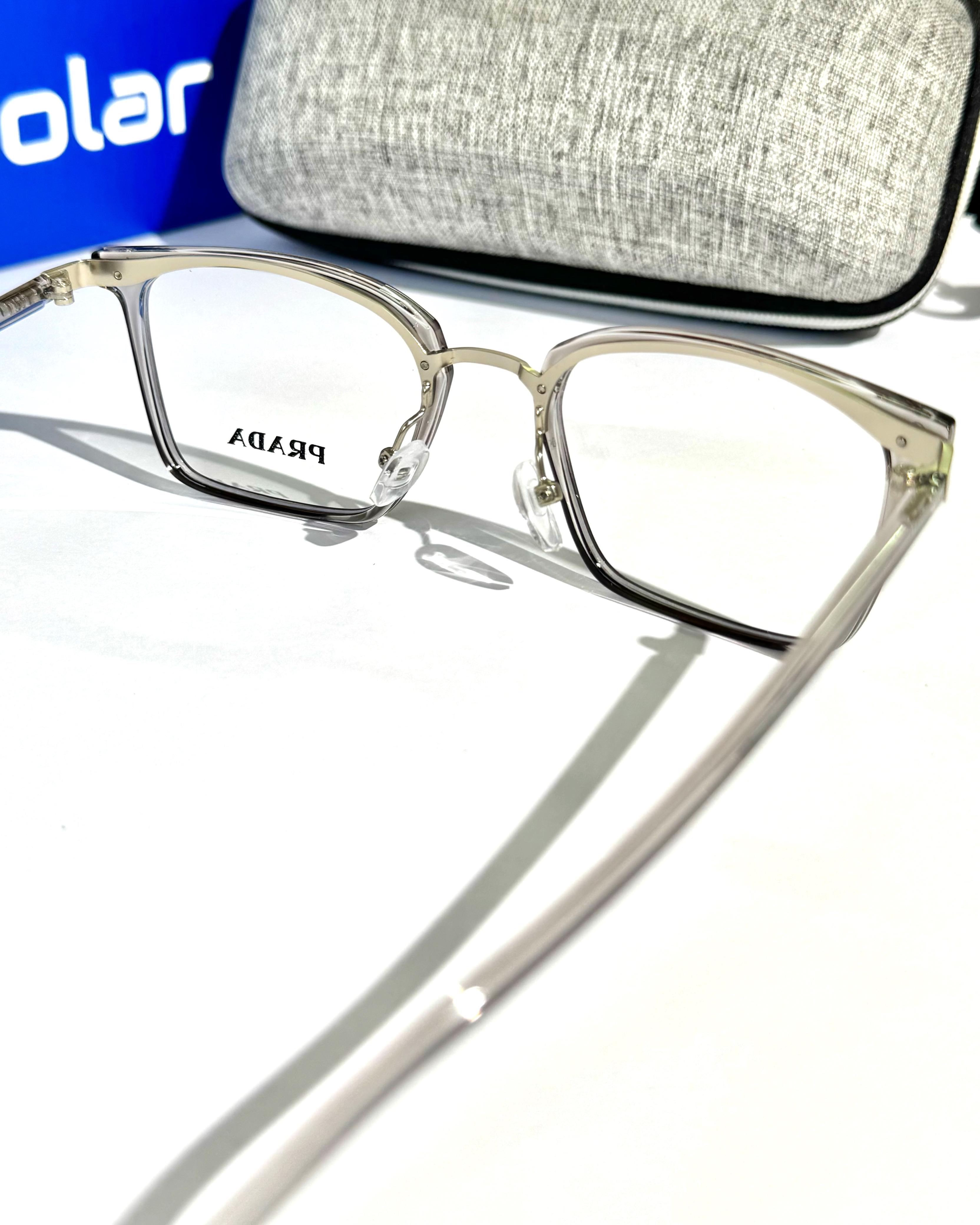 Unisex Feather light Gray transparent frames 077